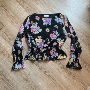 FINAL PRICE Wayf Floral Peplum Blouse